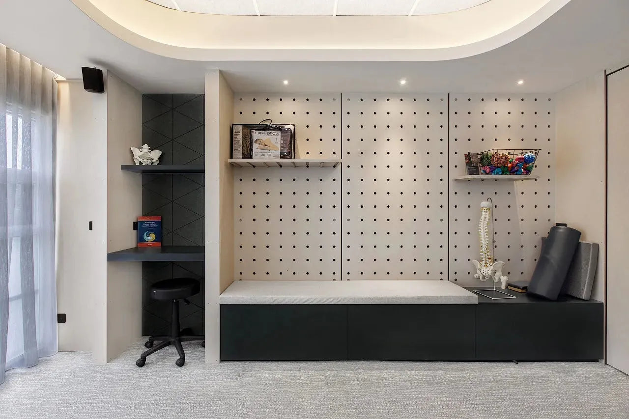 Pegboard wall in the interior