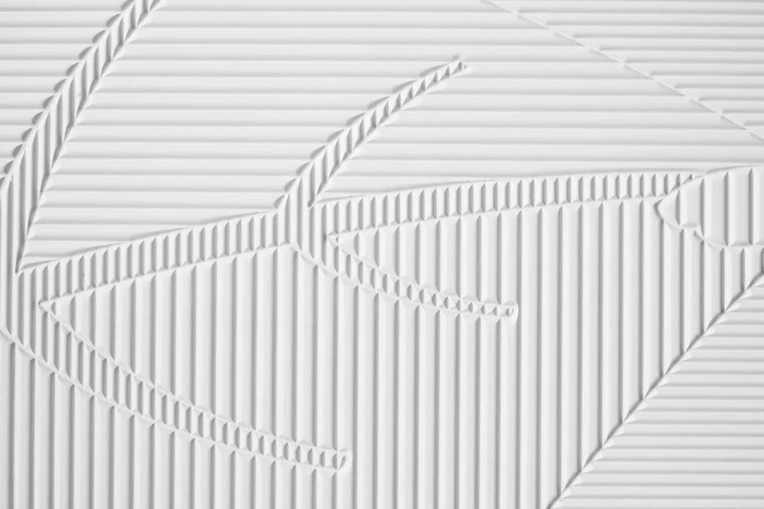 MDF wall panels Selva white - leaf close-up