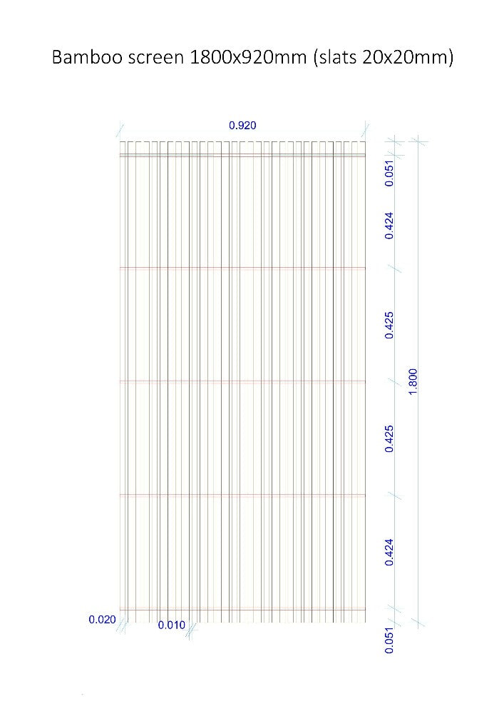 Bamboo Garden Screen Vertical 1800x920x30mm - Ply Online