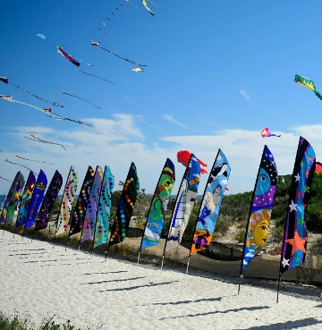 Flags at Kite Fesival by Adelaide Plywood Supplier Ply Online