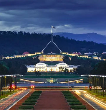 Night view at Parlament House by Canberra Plywood Supplier Ply Online