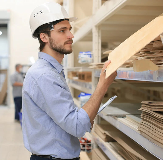 Man in a Plywood Store